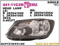 ON FAR SAG SİYAH MOTORLU VOLKSWAGEN CADDY 10-