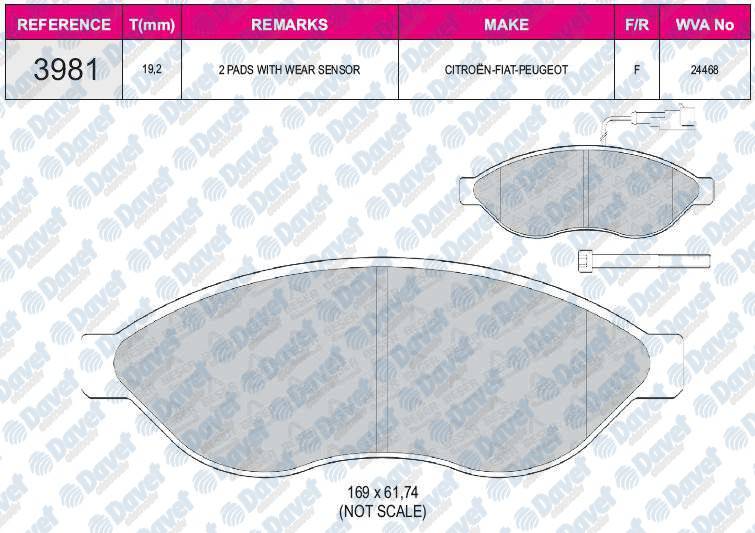 FREN BALATASI ON WVA 24468 FIAT DUCATO PEUGEOT BOXER CITROEN JUMPER II 2.2HDI 06->