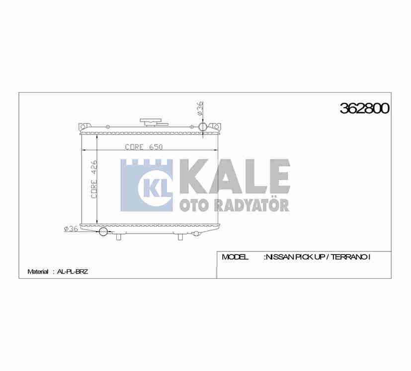 RADYATÖR SU PICKUP 86-97 D-21 / TERRANO 89-96 26mm M-T BRAZING