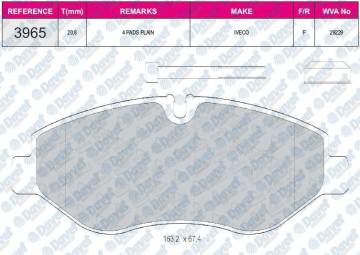 FREN BALATASI ON WVA29229 DAILY III 06-> 3.5 TON 4X2