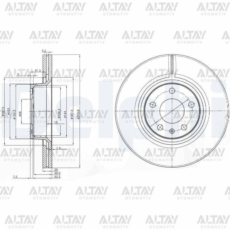 FREN DISKI A6 05-11 ON 314MM (SET)