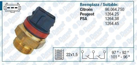 FAN MUSURU  97-92°  BERLINGO-PARTNER XUD7-XUD9 SAXO VTS-P106 GTI TU5J4 P205-P405-P106-SAXO-AX TU5JP - TUD5 XSARA-P306 1.8 8V P406-XSARA 2.0 16V