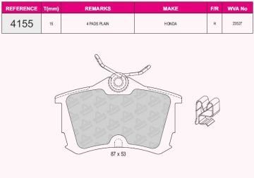 Arka Balata Accord Vıı 1.8 İe 10/98=>-2.0 İe (98-01)-2.0 Tdı 02/99=>-Accord Vııı 2.4 02/03=>
