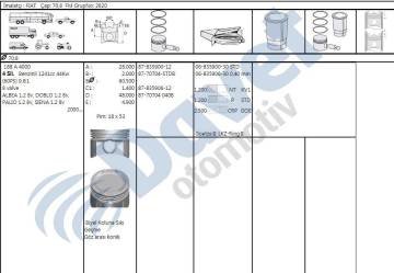 Motor Gomlek Palıo-Sıena-Punto-Albea-Doblo 1,2 8V/16V 70,80Mm Std