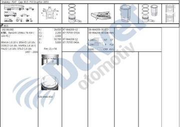 Pıston + Segman 040 80.90Mm Doblo Albea Palıo 1.6 16V