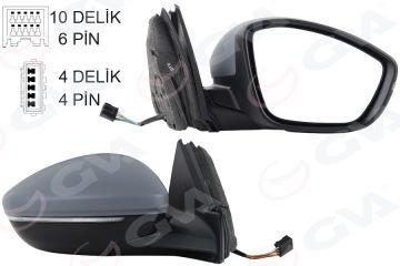 DIŞ DİKİZ AYNASI SAĞ ELEKTRİKLİ+ISITMALI+SİNYALLİ+SENSÖRLÜ+ASTARLI+KONVEKS 208 (19-)CORSA F (19-) 10H6P+4H2P