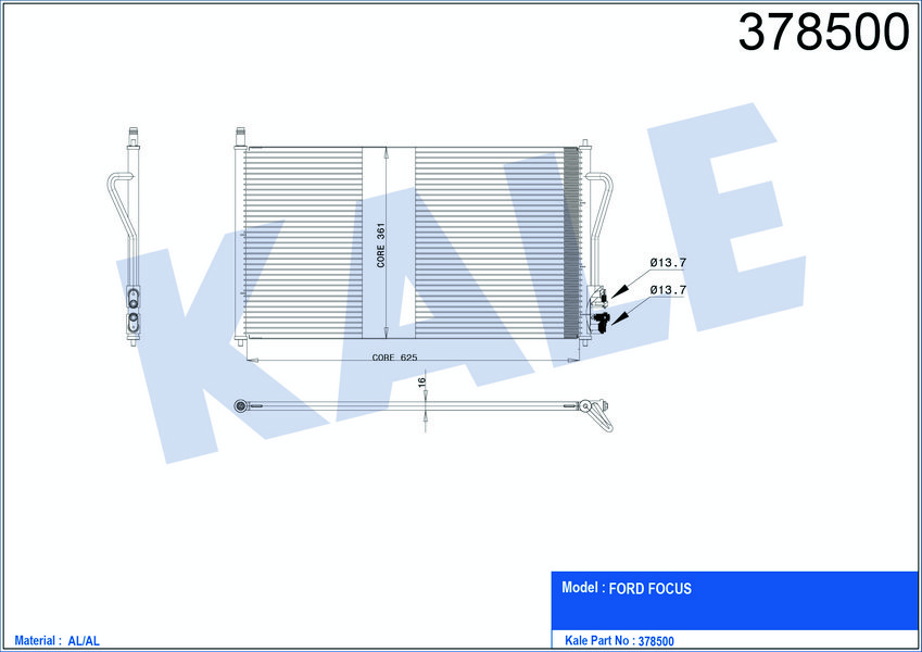 KLIMA RADYATORU FOCUS II 1.4 16V / / 1.8TDCI / 1.6 ZETEC S 16V (98 04)