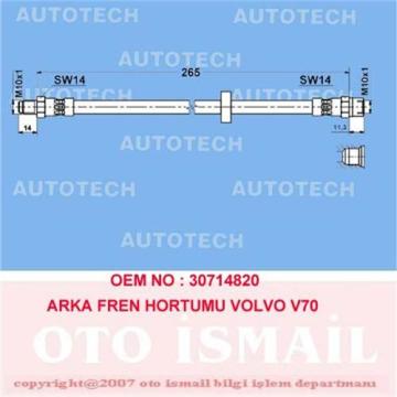 ARKA FREN HORTUMU VOLVO S60 00=> XC70 02=> S70 00=>S80 00-06 TVV12 TVV14 TVV15
