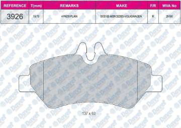 FREN BALATASI ARKA WVA 29190 CRAFTER SPRINTER 2006 ->