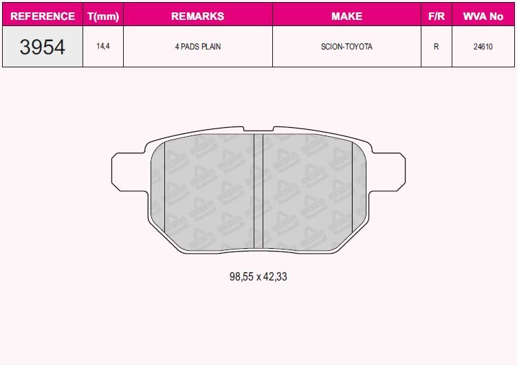 Arka Balata Aurıs-Corolla 1.4-1.6 Vvtı (07-10) 1.4D-4D-1.6 13=> Yarıs 1.0 Vvti 06=> 1.8 Vvti 07=>