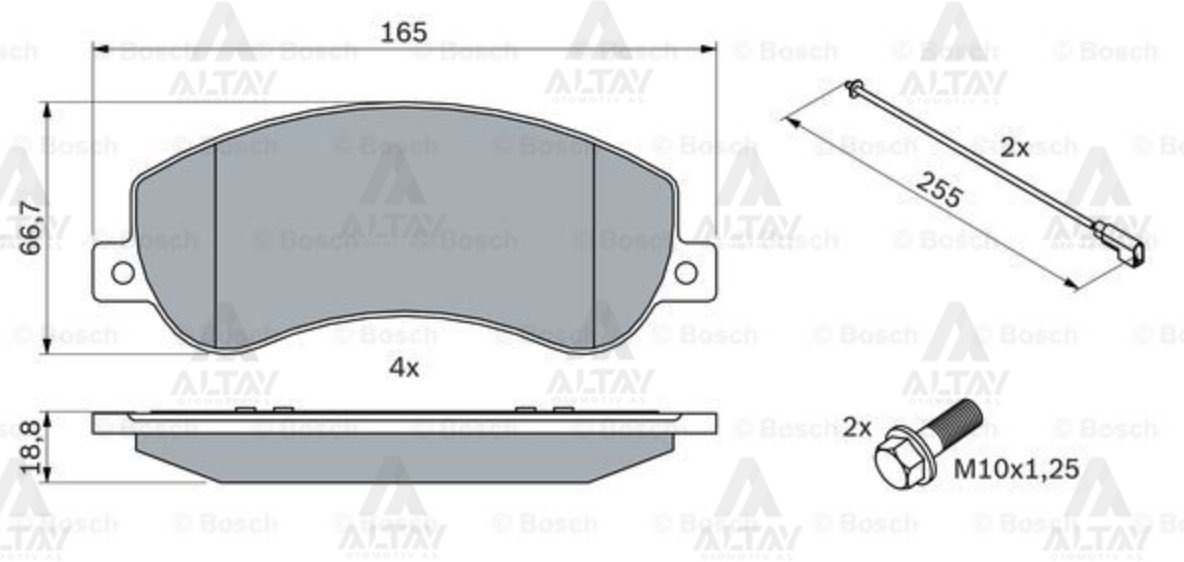 FREN BALATA TRANSIT V347 06-14 / AMAROK 10=>  ARKADAN İTİŞLİ ÖN  FİŞLİ