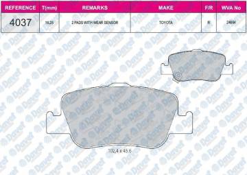 FREN BALATASI ARKA TOYOTA COROLLA 07-12 AURIS 07-12 1.4 D4D DIZEL