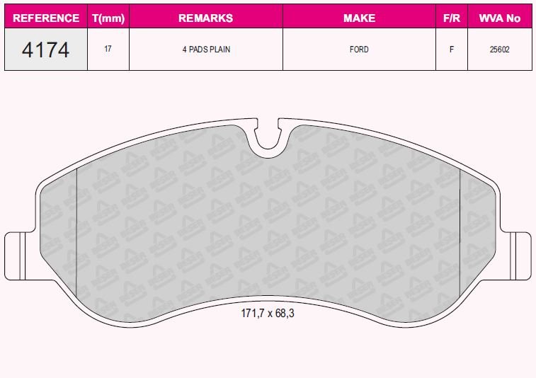 Ön Balata Ford Tourneo Custom-Transıt Custom 2.2 Tdcı 12=>