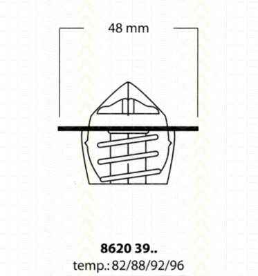 Termostat (82 C) Corsa A 1.2-1.4-Astra F 1.4-1.6-Vectra A-B 1.6 (V2154)
