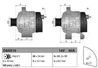 ALTERNATOR 12V 90A (FIAT: ALBEA DOBLO  LINEA PUNTO STILO 1.4 03- / ALFA ROMEO: MITO 1.4  08-13 )
