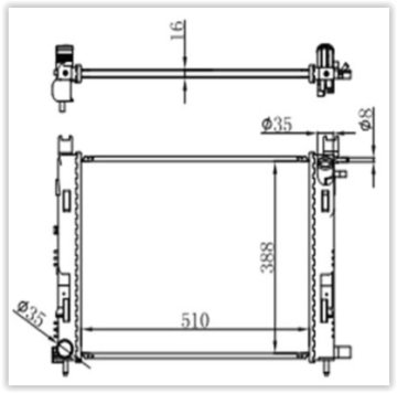 Motor Radyator Clıo Iv Capture Symbol Sandero Logan Lodgy Dokker 0,9Tce 1,2 16V 1,5Dcı 1,6 12Mm (510×378×16)