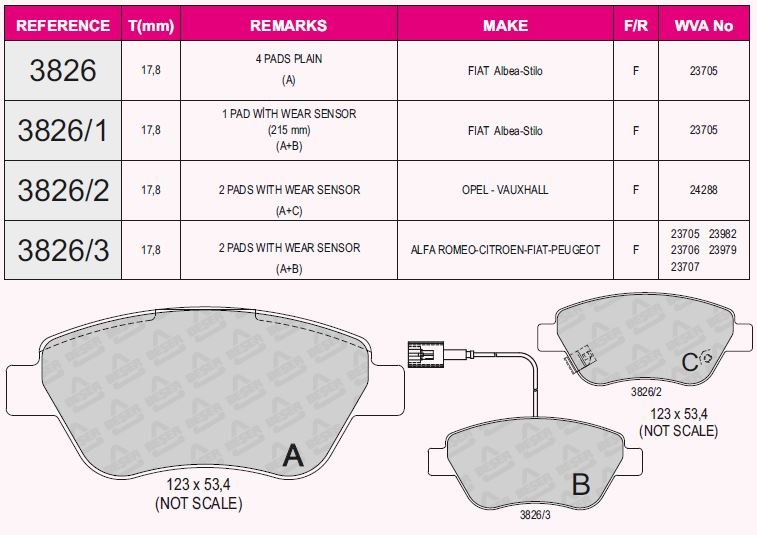 Ön Balata Doblo-Albea-Lınea-Stılo-Fıorıno 1.3Mjtd-Bıpper-Nemo 1.4 Hdı (Fişsiz / Aksesuarlı)
