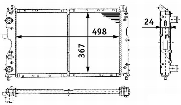 Motor Su Radyatoru Tempra-Tıpo 1,4Ie/1,6Ie/2,0Ie 90-96 Bıdonsuz 500X378X34 Manuel Sanzuman