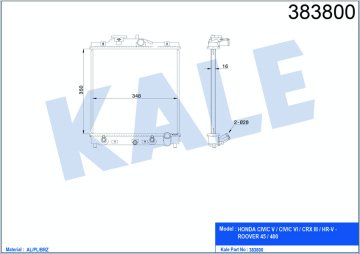 MOTOR SU RADYATORU HONDA CIVIC 1992 2000 HR V 1992 2000 OTOMATIK VITES (350×348×17)