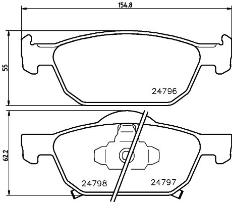 ÖN BALATA ACCORD SEDAN 2.4 08=> ACCORD IX 2.0İ-2.4İ-2.2İ-DTEC 08=> (MEK.ŞANZ) (GDB3476)