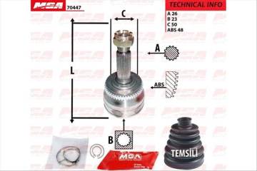 Aks Kafa Dıs (Abslı)-(Hyundaı: Getz 03>10 ''1.5 Crdı Dızel 4 Cyl ''Era 1.5 Dızel (Abslı) (25×23×50Xabs-48)
