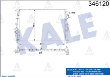 RADYATÖR SU FOCUS III 11-15 / MONDEO IV 07-14 / C-MAX II 10=> / GALAXY 06=> / S-MAX 06=> / S60 II 10=> / S80 II 06=> / V60 10=> / V70 III 06=> / XC70 II 07=> 1.6 TDCI-2.0 TDCI A-T MEKANİK