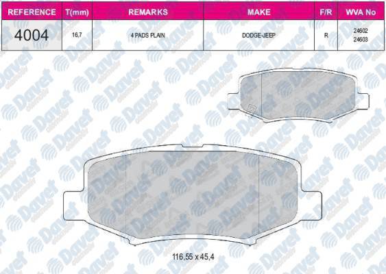 Fren Balatası Arka Wva24602 Nıtro Cherokee Iv Lıberty Voyager 07-> ####