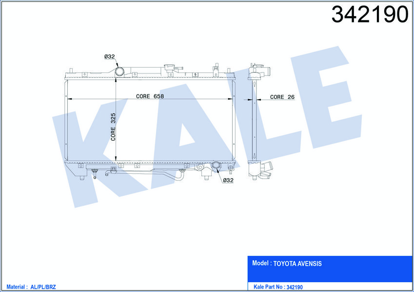 MOTOR SU RADYATORU TOYOTA AVENSIS 2,0 1998 2002 OTOMATIK VITES