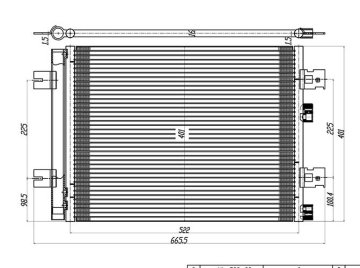 Klima Kondenseri Duster 10>Sandero 08>Logan 10>1.2 16V-1.4-1.6-1.5Dcı (541X396X16)