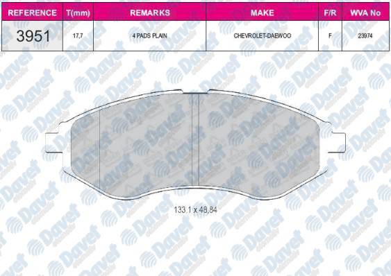 On Fren Balatası Kalos Aveo T200 T250