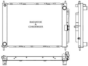 RADYATÖR+KONDENSER (TÜPLÜ) CLIO III-MODUS 1.5 DCI (MEK+AC) (510x382x18+16)