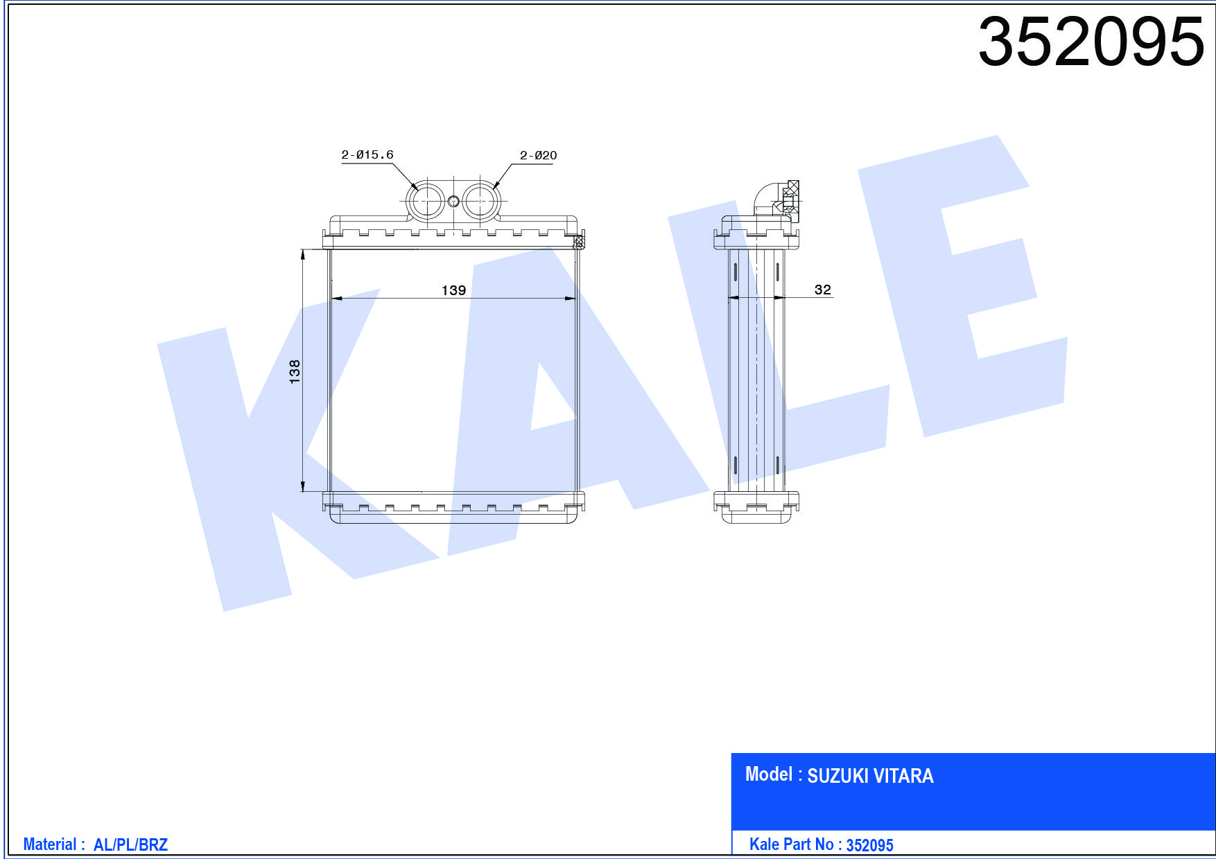 RADYATÖR KALORİFER VITARA88-98 M-T/AT) BRAZING