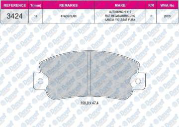 FREN BALATASI ON VWA 20950 FIAT UNO 1.0 1.1 1.3 1.4