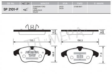 ÖN BALATA MONDEO IV 07=>GALAXY 06=> SMAX 06=>VOLVO S80 06=>V70 07=>V60 FREELANDER II 06=> (GDB1683)