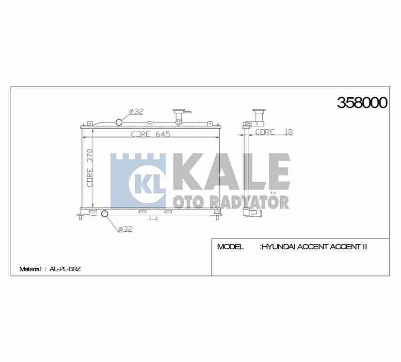 RADYATÖR SU ACCENT 06-11 ERA BENZİNLİ M-T BRAZING