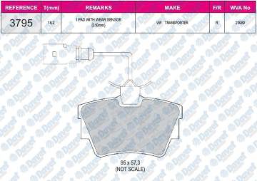 FREN BALATASI ARKA FISLI WVA 23980 VOLKSWAGEN TRANSPORTER T4 TRAFIC II OPEL VIVARO 1.9DCI 2.0 01=>