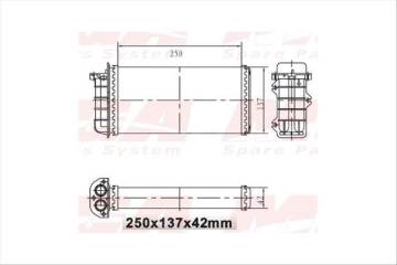 KALORIFER RADYATORU MEKANİK ( FIAT : BRAVO / BRAVA / MAREA--01 TUM MODELLER ) 250×137×42