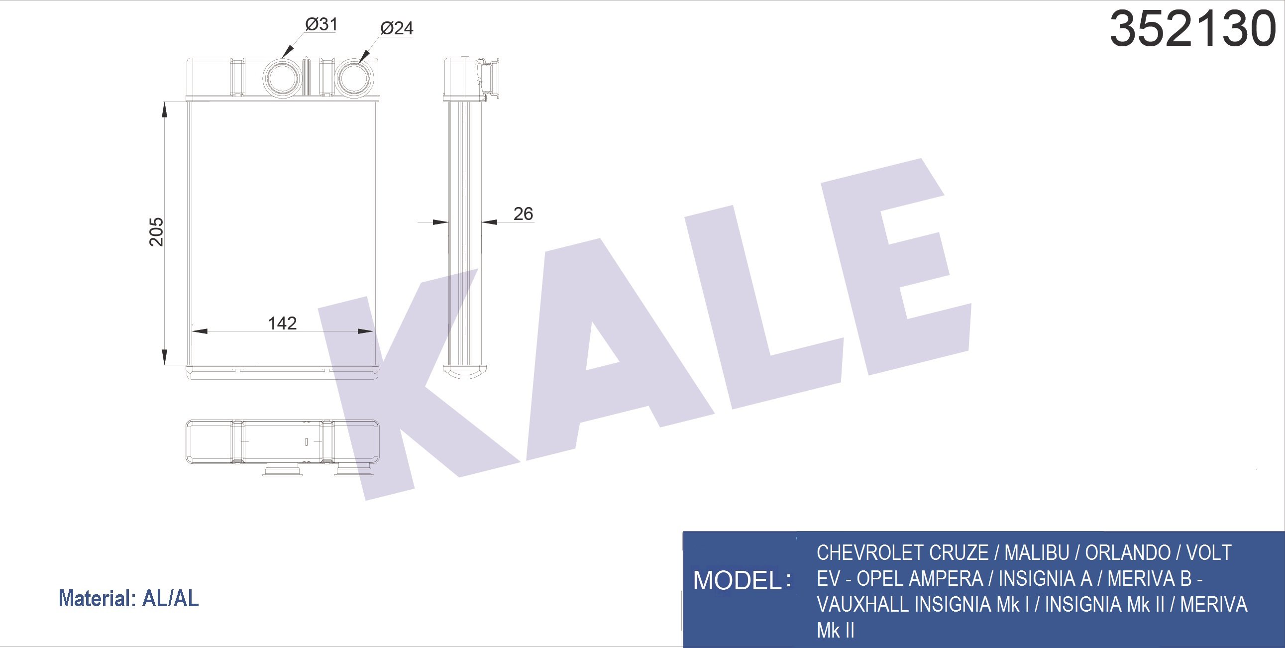 RADYATÖR KALORİFER INSIGNIA 08-17 / MERIVA B 10=>