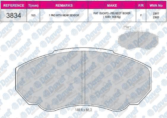 ON FREN BALATASI BOXER DUCATO JUMPER 2.0HDI 2.0I 2.2HDI 14Q 02 06