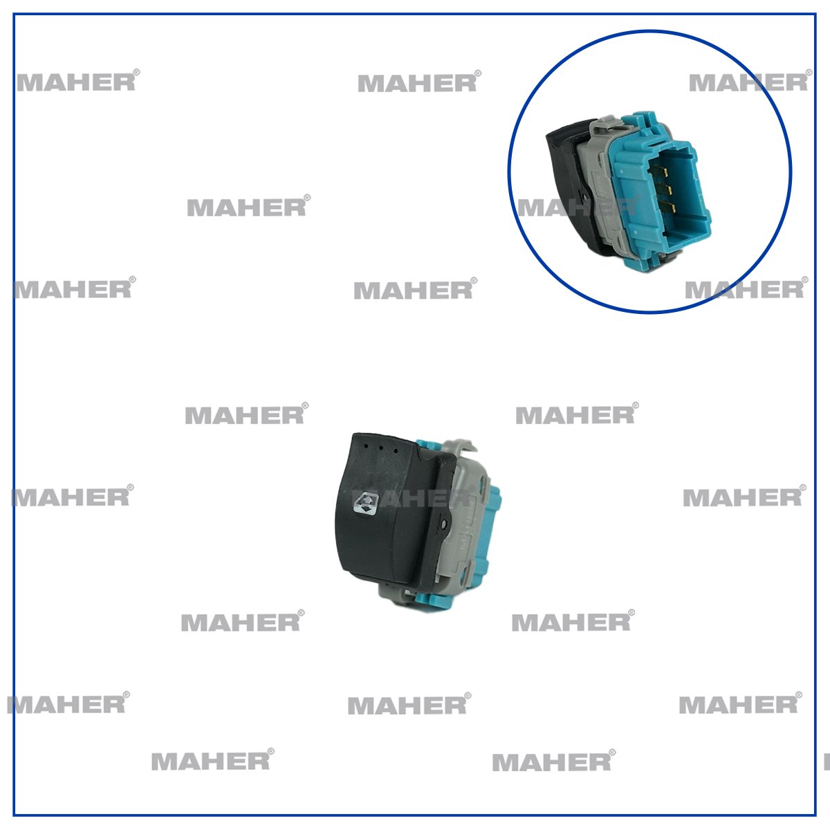 DÜĞME CAM AÇMA MASTER III / KANGOO III / DUSTER (TEKLİ) 6 PİN MAVİ SAĞ