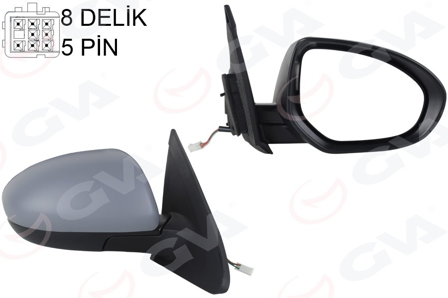 DIŞ DİKİZ AYNASI SAĞ MAZDA 3 10> ELEKTRİKLİ+ISITMALI+ASTARLI+KONVEKS 5 FİŞ VM-336EHPR