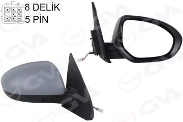 DIŞ DİKİZ AYNASI SAĞ MAZDA 3 10> ELEKTRİKLİ+ISITMALI+ASTARLI+KONVEKS 5 FİŞ VM-336EHPR
