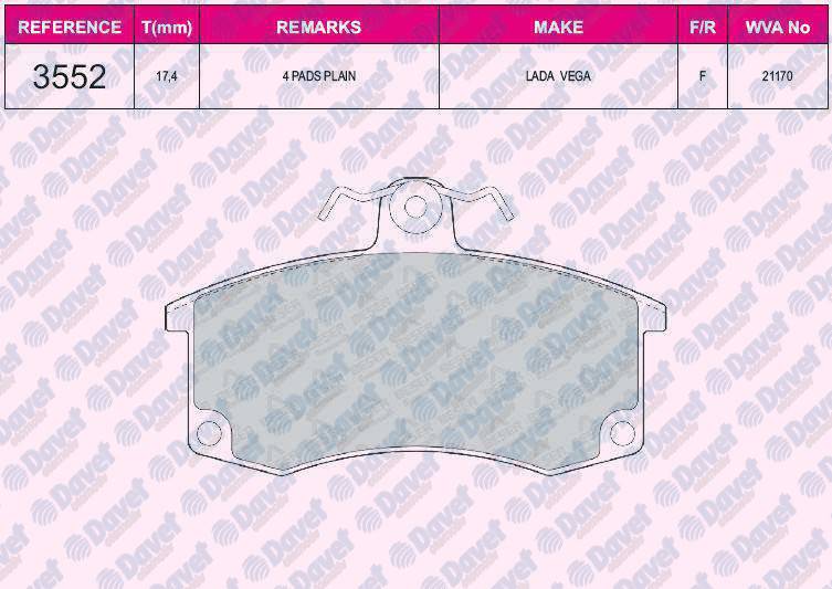 FREN BALATASI ON WVA 21170 LADA VEGA 1.5 99->