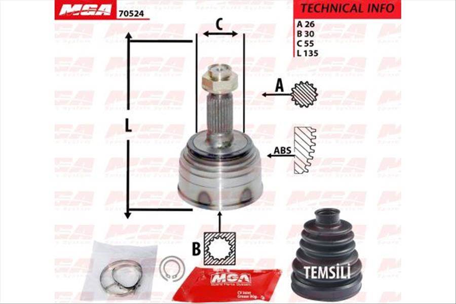 AKS KAFA DIS-(HONDA: EURO-CIVIC 96>00/CIVIC 92>95 '' INJ. '' ) (26×30×55)