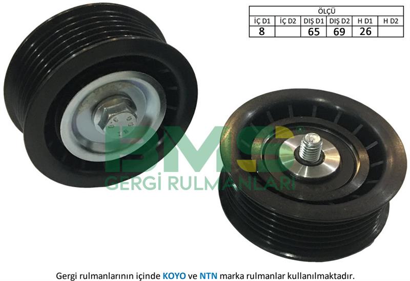 ALTERNATÖR GERGİ RULMANI BRAVO II-PUNTO 1.6 MTJ-2.0 DMTJ 08=> DELTA III-MUSA 1.8 08=> (70x65x26x8)