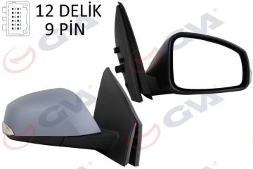 DIŞ DİKİZ AYNASI SAĞ FLUENCE 10> ELEKTRİKLİ+ISITMALI+SİNYALLİ+ASTARLI+KONVEKS VM-6141EHPR
