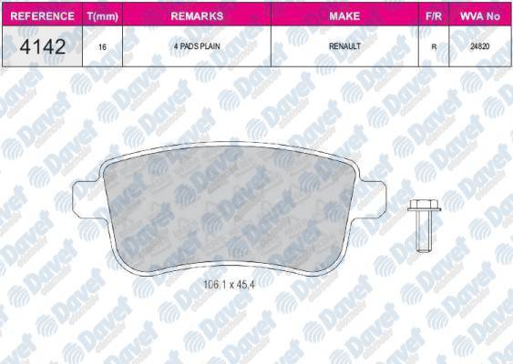 ARKA FREN BALATASI FLUENCE MEGANE III IV GRAND SCENIC III 1.4 / 1.6 / 2.0 16V / 1.5DCI 08> OTOMATIK EL FRENLI