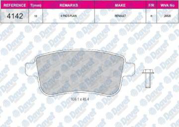 ARKA FREN BALATASI FLUENCE MEGANE III IV GRAND SCENIC III 1.4 / 1.6 / 2.0 16V / 1.5DCI 08> OTOMATIK EL FRENLI