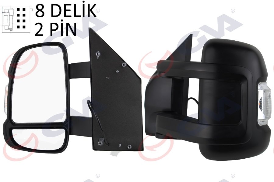 DIŞ DİKİZ AYNASI SOL DUCATO-BOXER-JUMPER 06> MEKANİK+KONVEKS+SİNYALLİ+UZUN KOL+KONVEKS VM-6203NSL