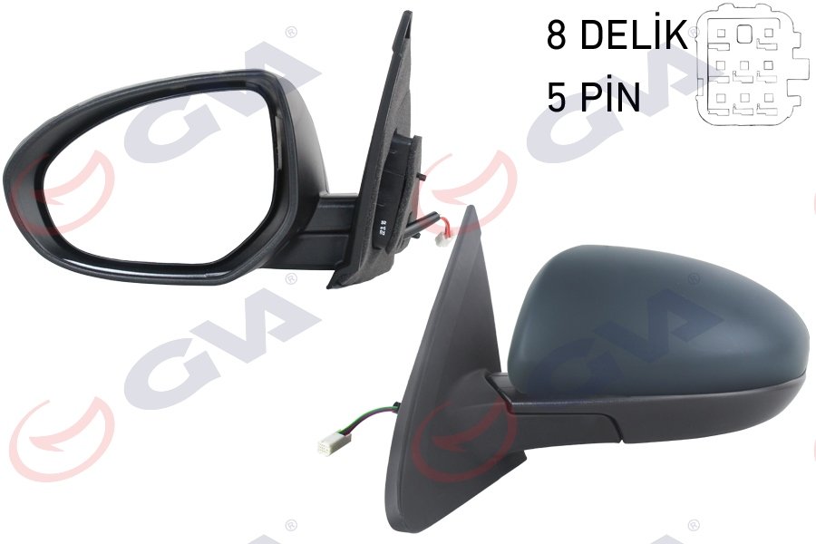 DIŞ DİKİZ AYNASI SOL MAZDA 3 10> ELEKTRİKLİ+ISITMALI+KATLANIR+ASTARLI+KONVEKS 5 FİŞ VM-336EBAL